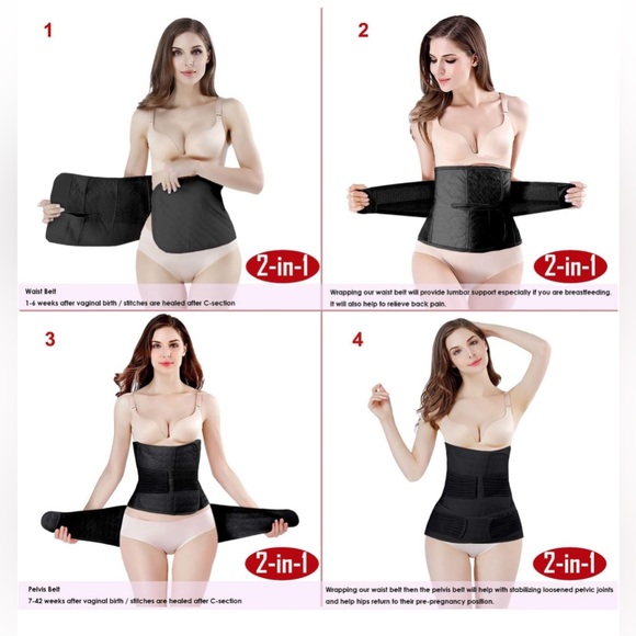 ChongErfei 2 in 1 Postpartum Support Recovery Belly Wrap Waist Body Shaper - Picture 6 of 12